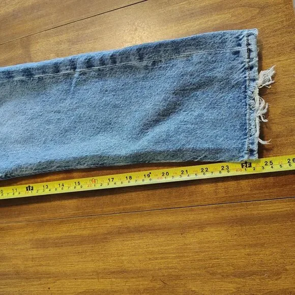 Agolde Riley Jeans Womens Straight High Rise Size 25 Crop Button Fly Stretch - Picture 6 of 10